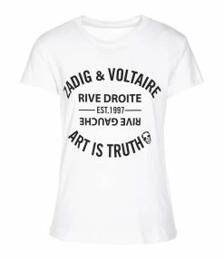 Zadig & Voltaire Tee-shirt Walk Blason Coton Blanc