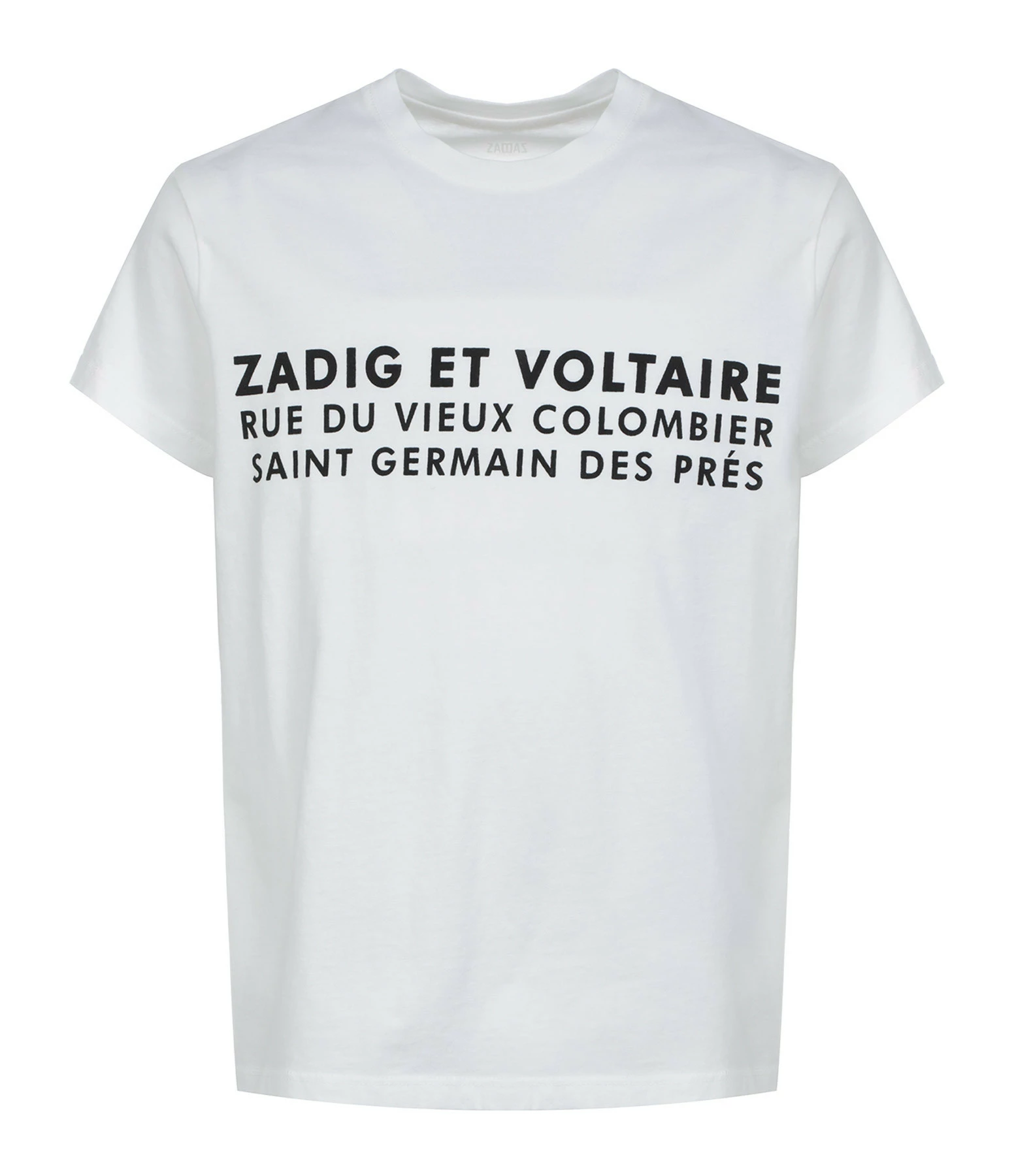 Zadig & Voltaire Tee-shirt Zoe ZV Address Coton Blanc