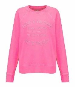 Zadig & Voltaire Sweatshirt Upper Blason Coton Rose Fluo