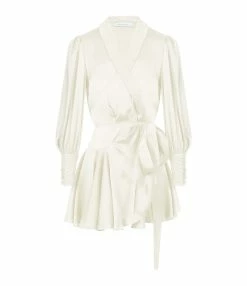 Zimmermann Robe Wrap Soie Crème