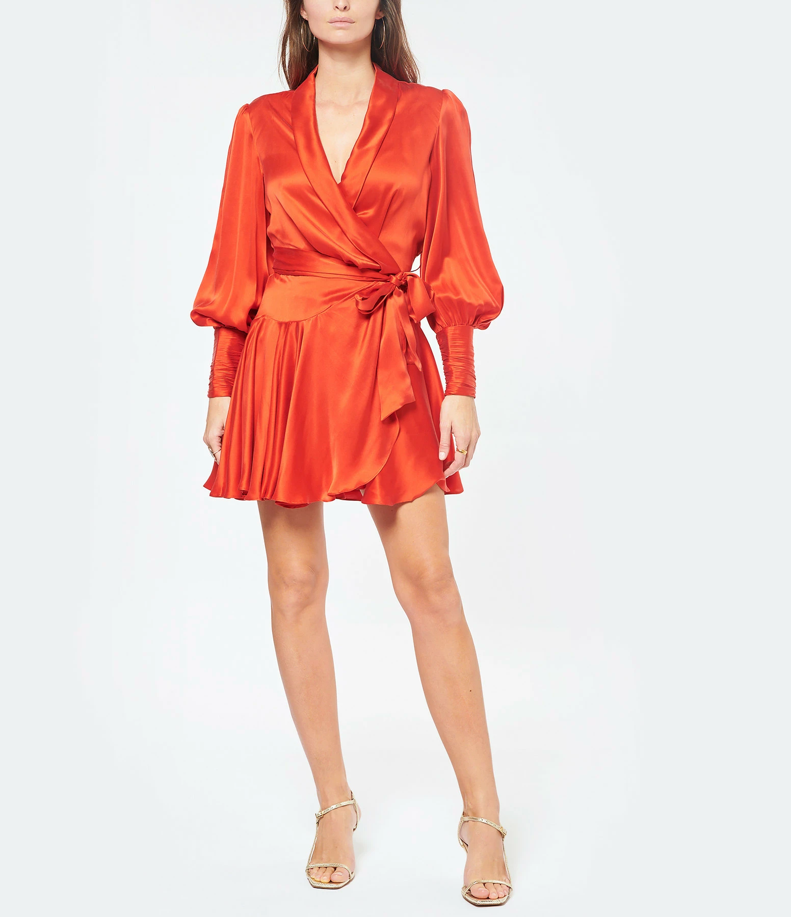 Zimmermann Robe Wrap Soie Rouge – Image 3