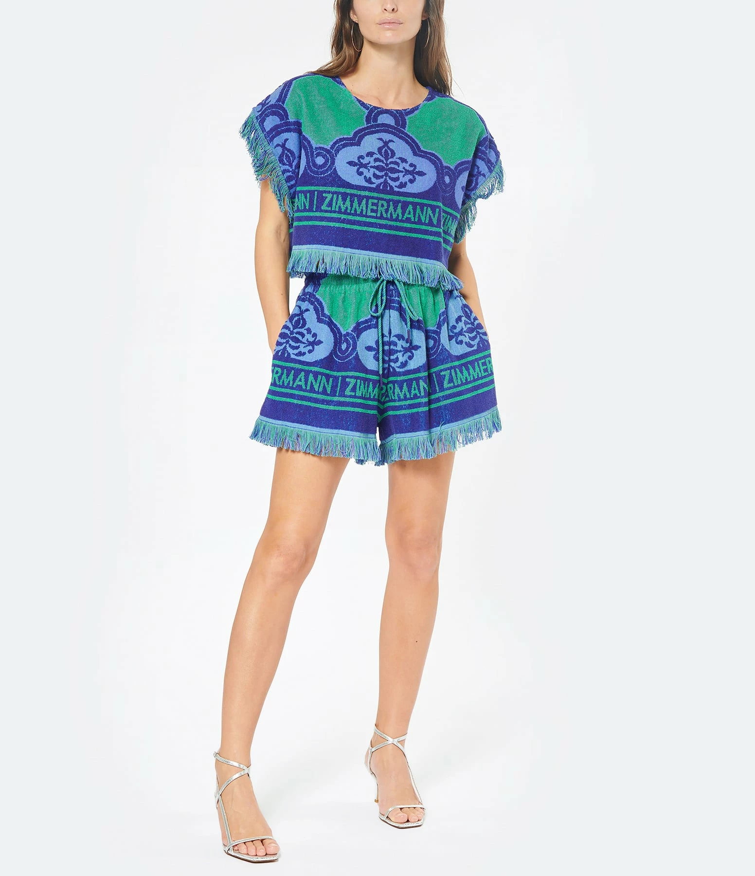 Zimmermann Short Tiggy Éponge Bleu Vert – Image 2