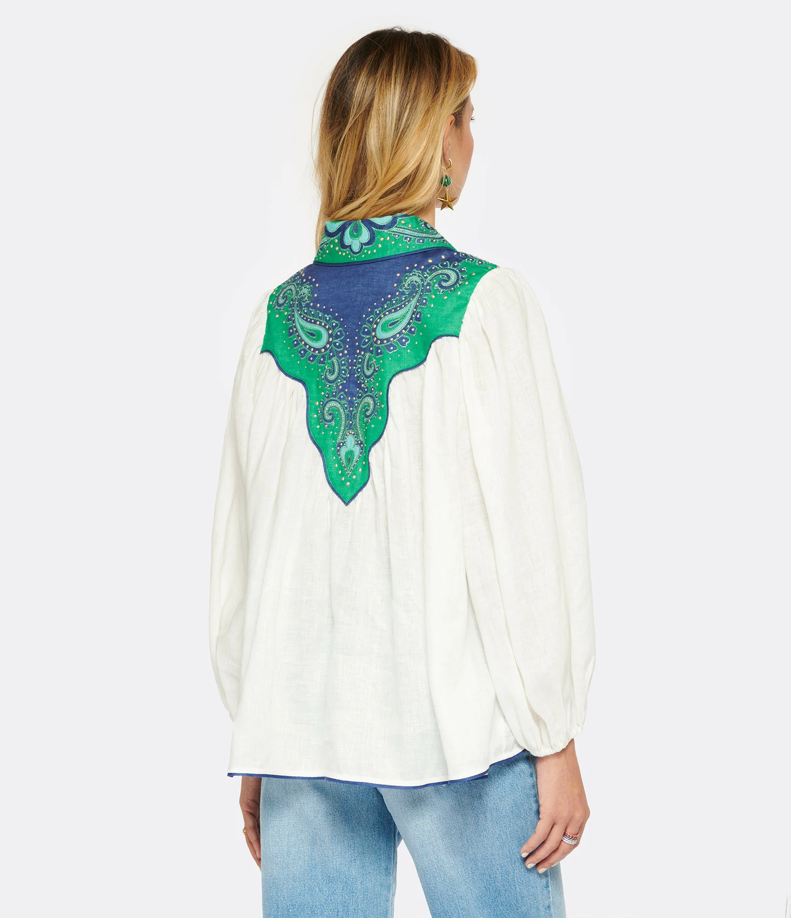 Zimmermann Chemise Tiggy Lin Ivoire Bleu Vert – Image 4