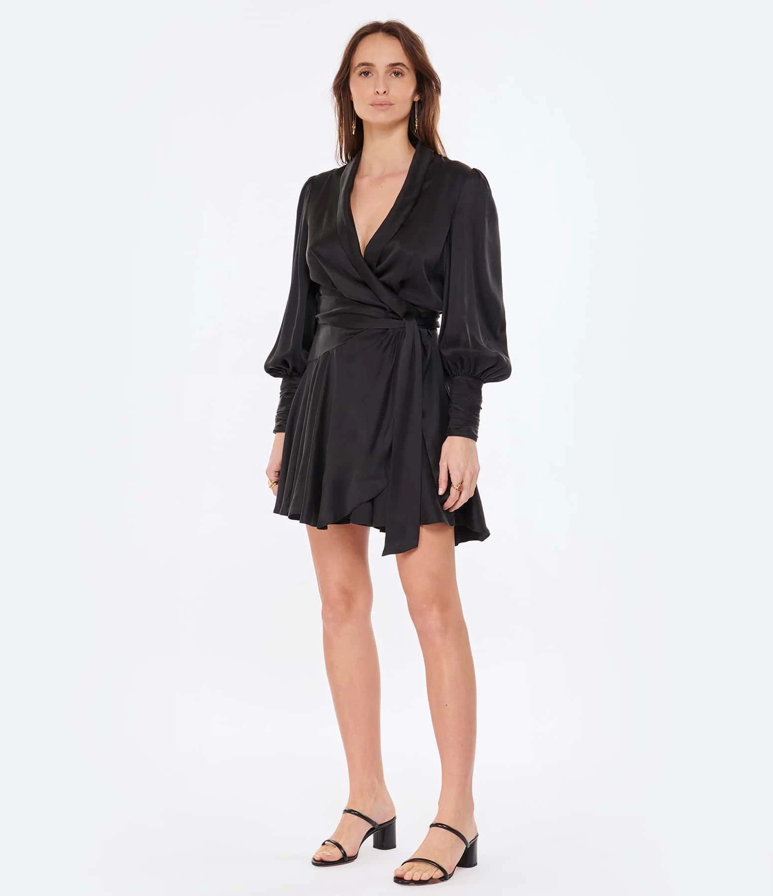 Zimmermann Robe Wrap Soie Noir – Image 3