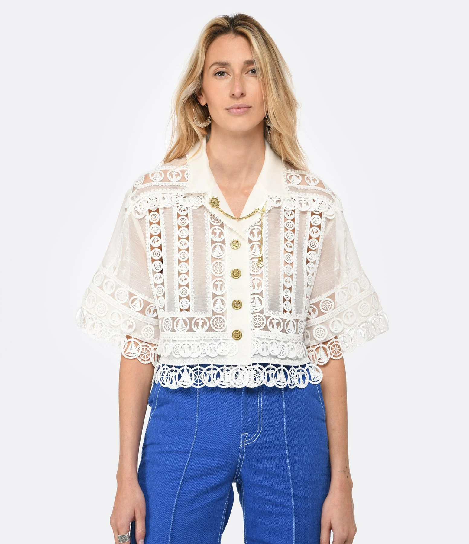 Zimmermann Chemise High Tide Nautical Lin Crème – Image 3