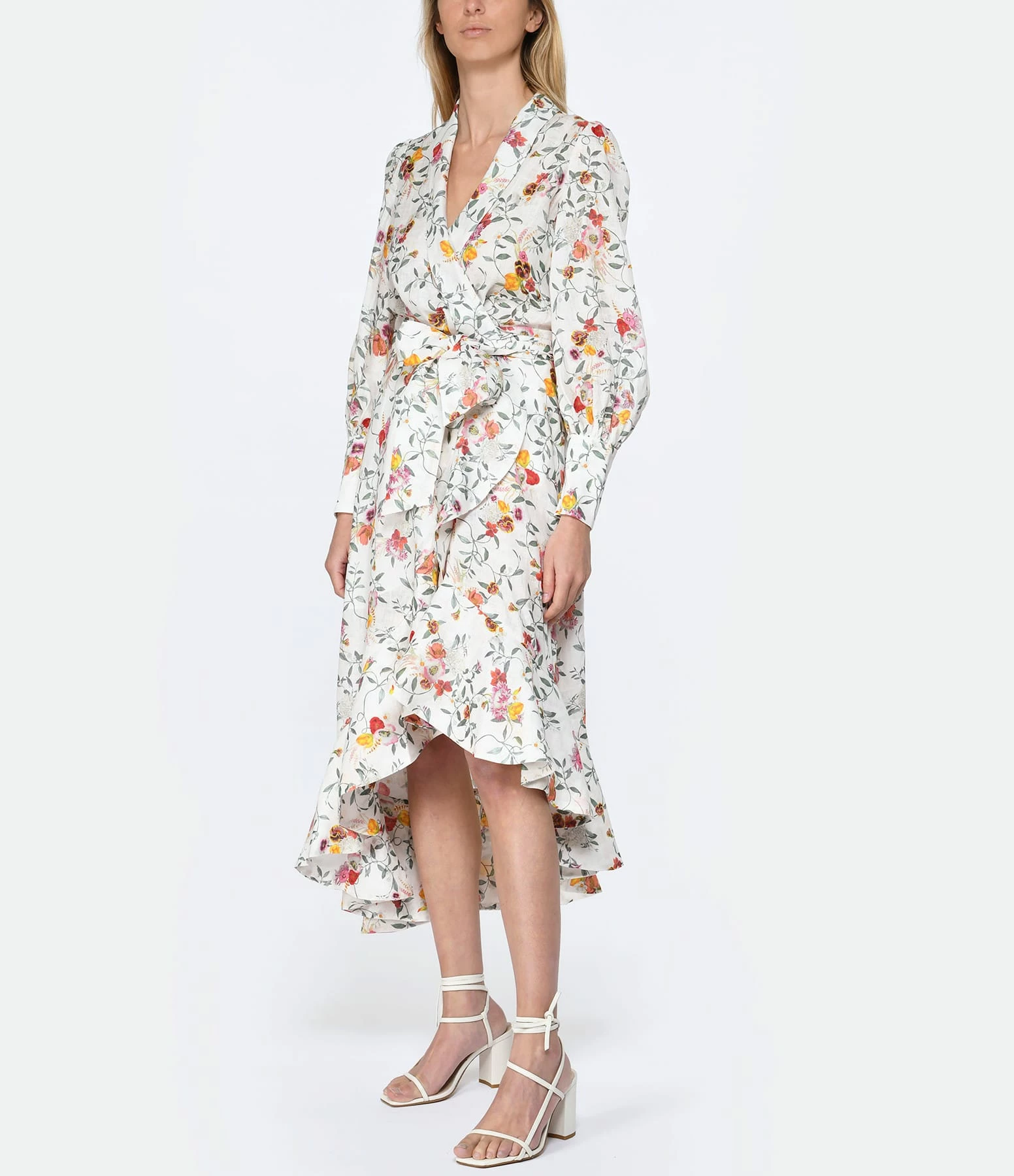 Zimmermann Robe Portefeuille Mi-Longue Lin Imprimé – Image 2