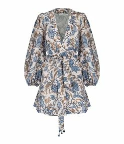 Zimmermann Robe Vitali Lin Fleuri Bleuet