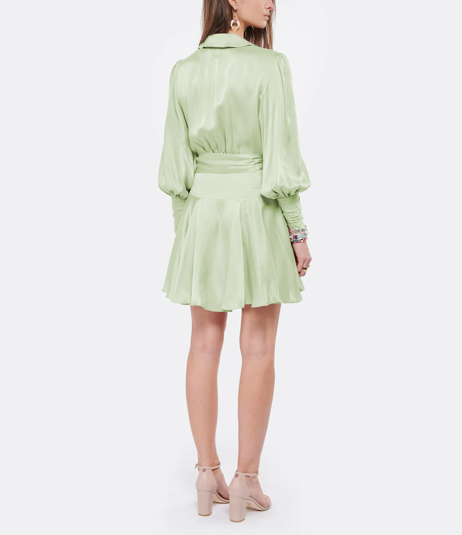 Zimmermann Robe Wrap Soie Vert Clair – Image 4