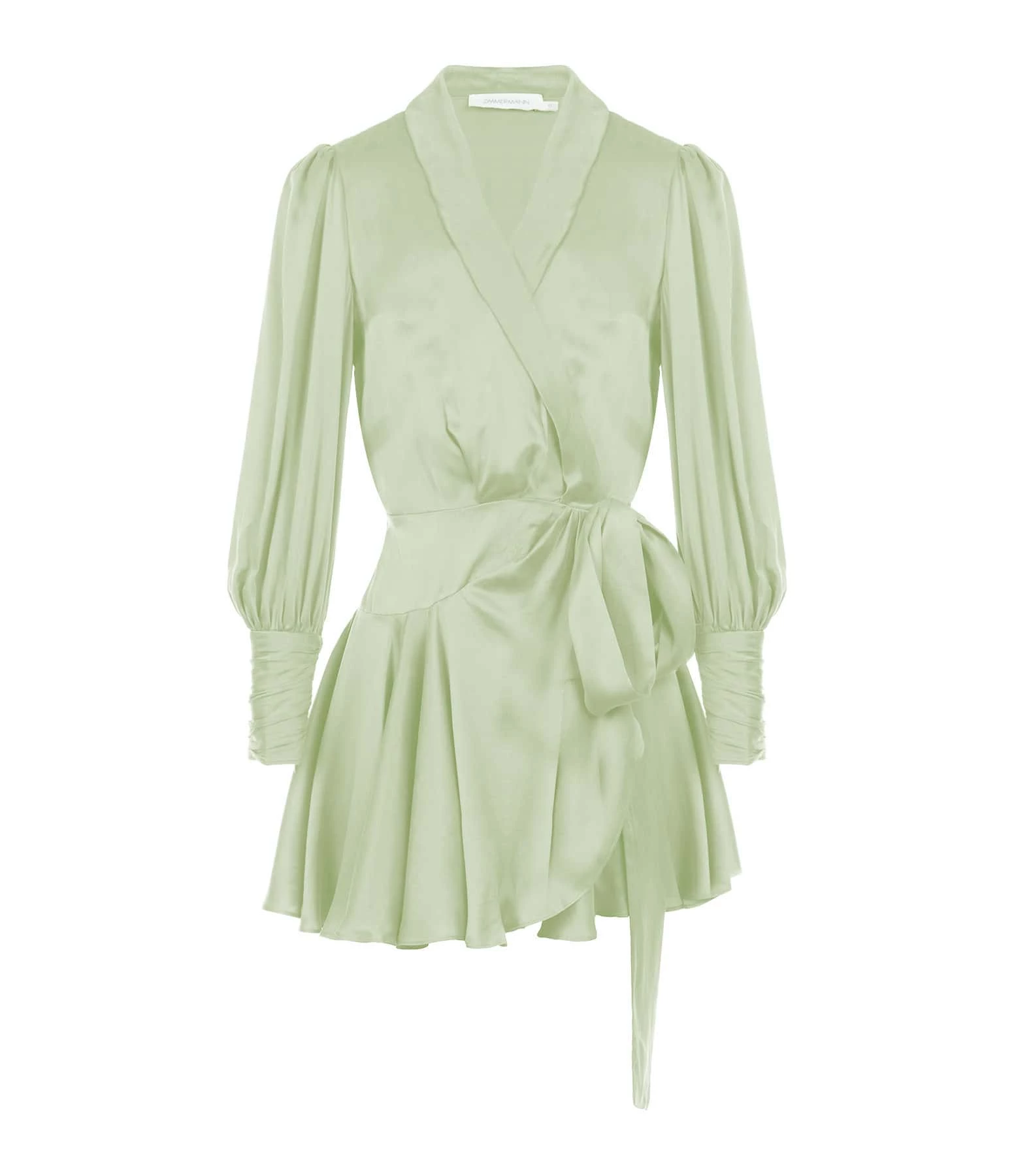 Zimmermann Robe Wrap Soie Vert Clair